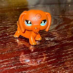 LPS #640 Brown Dachshund with Swirls